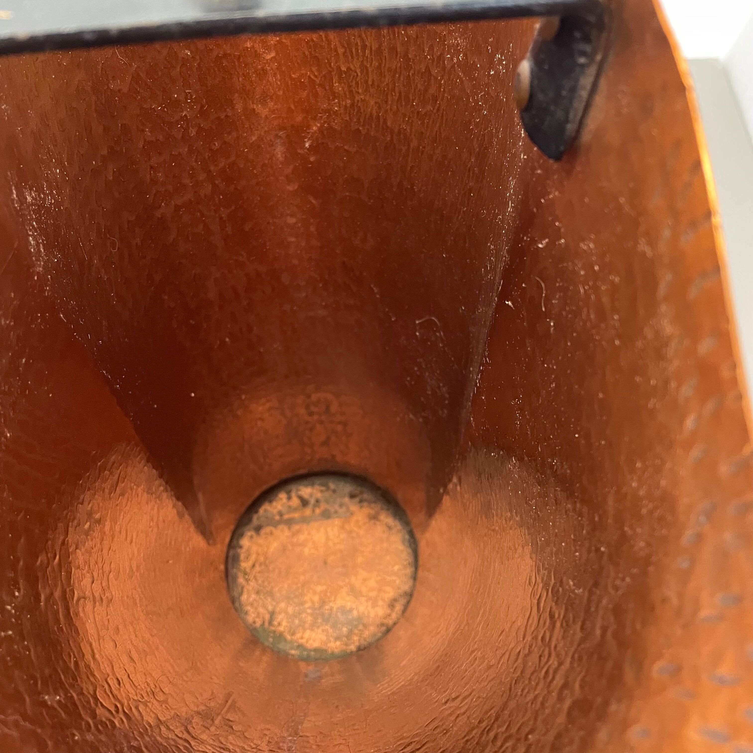 Original Metal Copper Brutalist Hollywood Regency Umbrella Stand Germany, 1970s