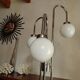 Lampadaire  chromé 3 boules 1970 vintage