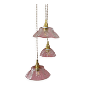 Vintage glass triple pendant light - tableware collection