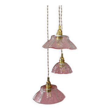 Vintage glass triple pendant light - tableware collection