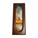 Wooden key box with landscape