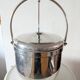 Sheffield Silver Ice Bucket in silver metal with hinged lid