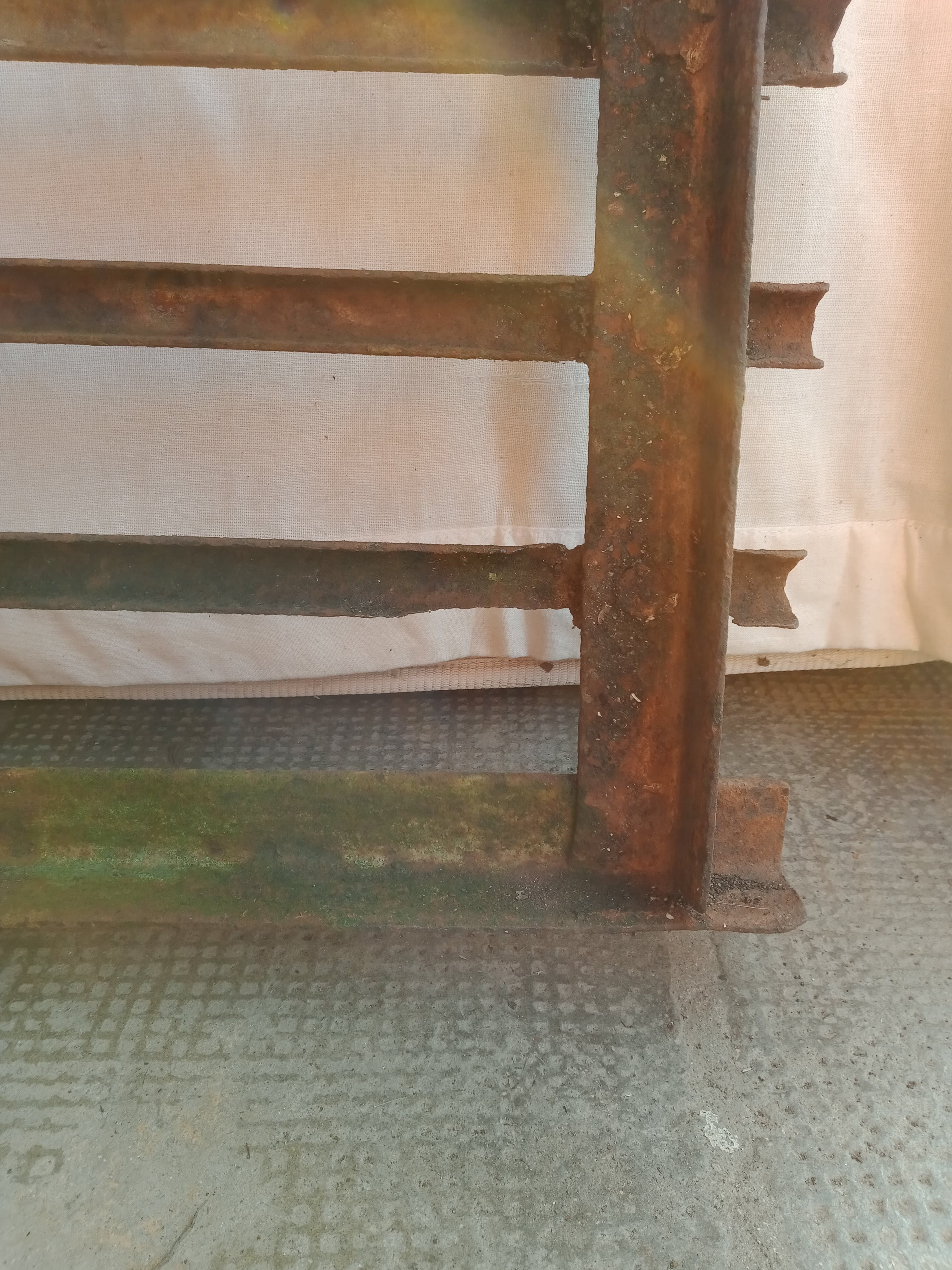 Old riveted metal gate