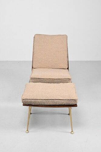 Three-Seater Sofa and Lounge Chair with Hocker by Hans Mitzlaff, Set of 3