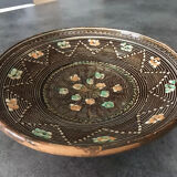 Vintage decor de paint polychrome hand dish 27 cm