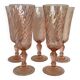 Five pink glass flutes model rosaline