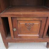 Large art deco walnut bedside table