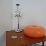 Italian orange plastic and chrome table lamp, 1960s
