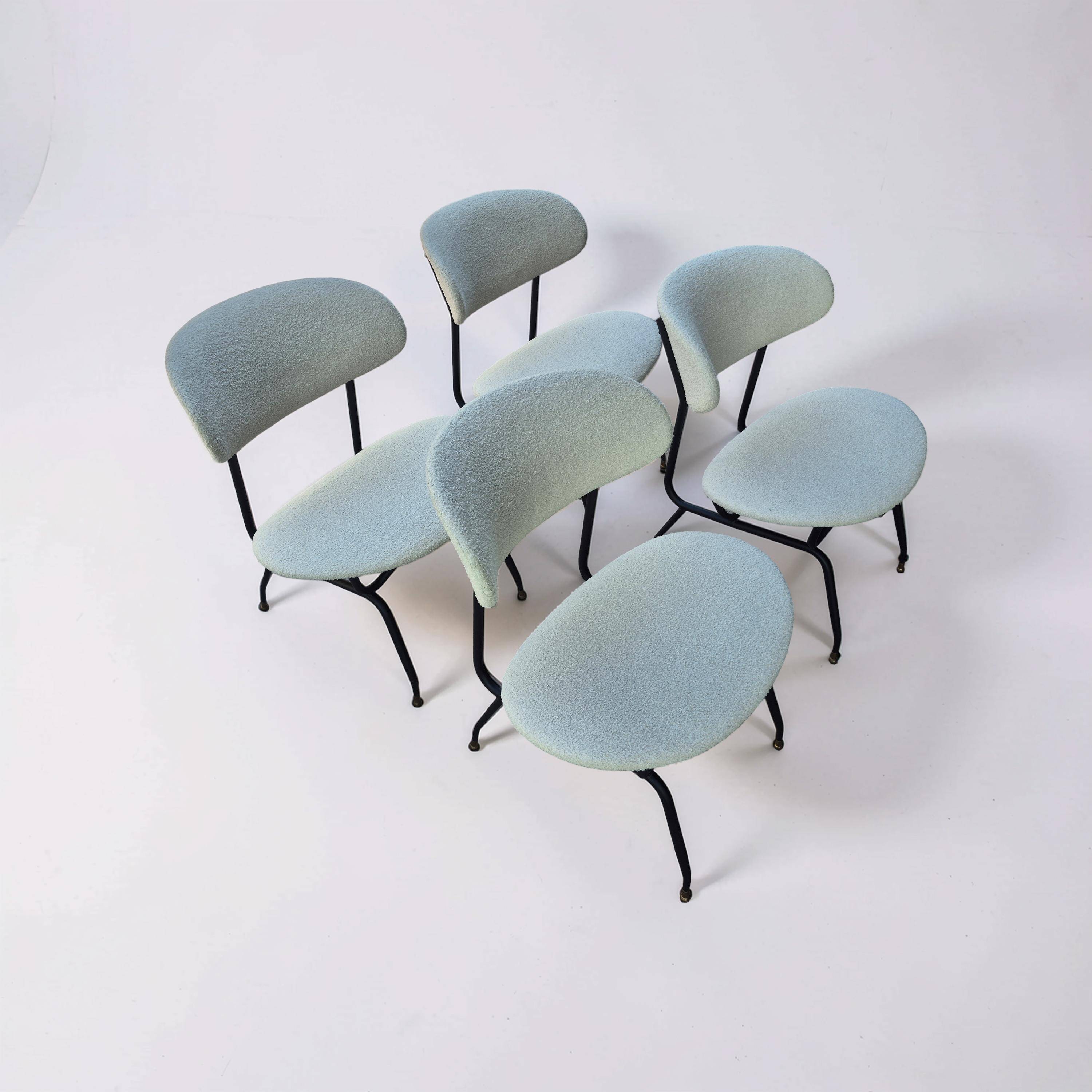 Set of 4 lounge chairs designed by Gastone Rinaldi, Italy, 1950s