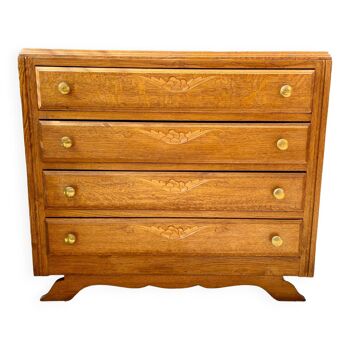 Art deco chest of drawers in oak