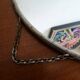 Round barber mirror 28.5 cm vintage 1960