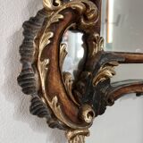 Mirror with Colourful Carved Floral Decor , Italy, 20th Century