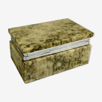 Vintage granite jewelry box with green veins