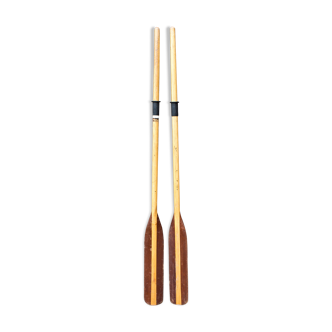 Old pair of wooden paddles 180 cm