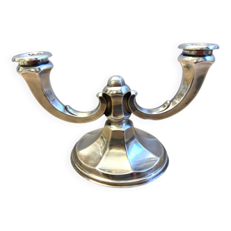 Antique Candlestick Holder Germany 1930 Art Deco Wilhelm Wolff Silver Plated