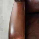 Sheepskin wingback armchair with beautiful deep and warm colours