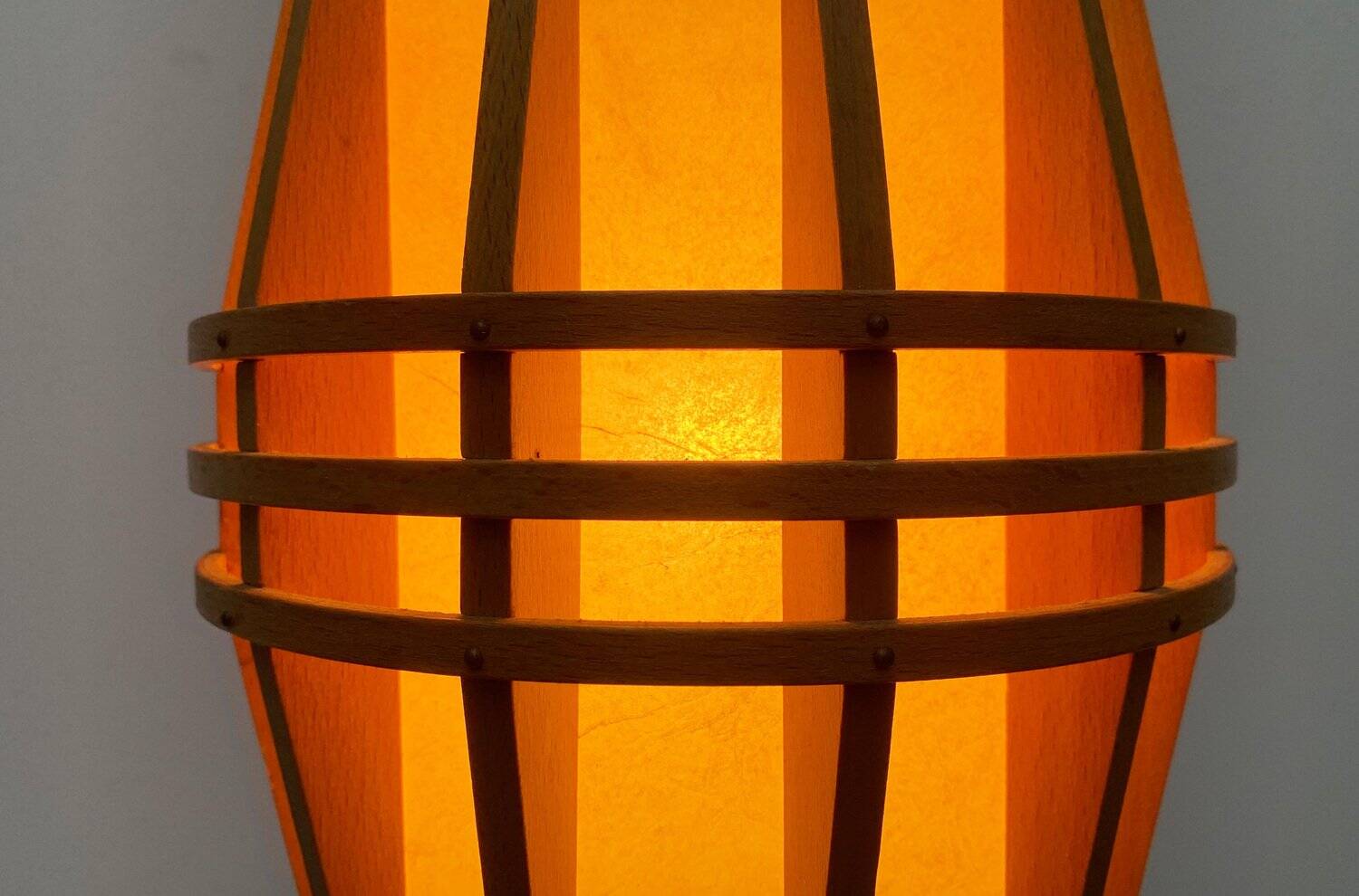 Mid-Century Wooden Cocoon Pendant Lamp