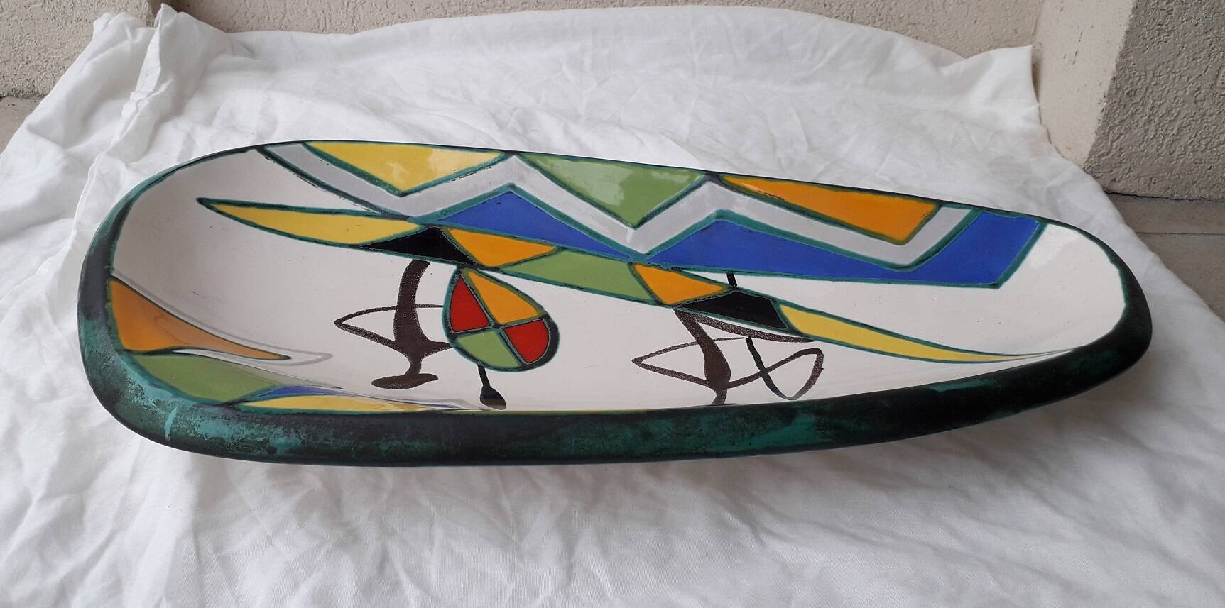 Plat céramique signé 1950