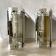Set of 2 art deco revival smoked glass chromed  wall lamps