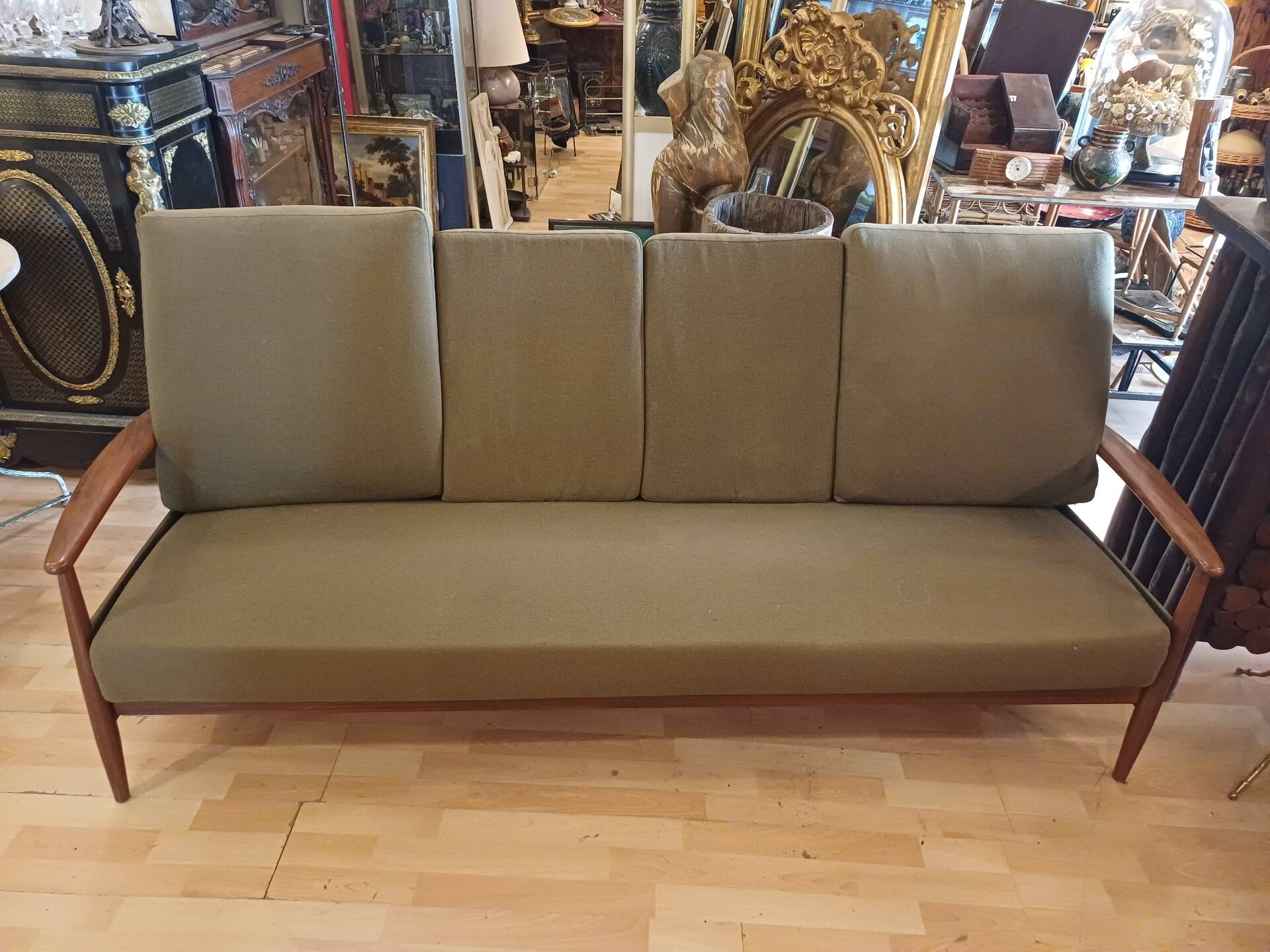 1960 Scandinavian convertible bench, in its original condition.