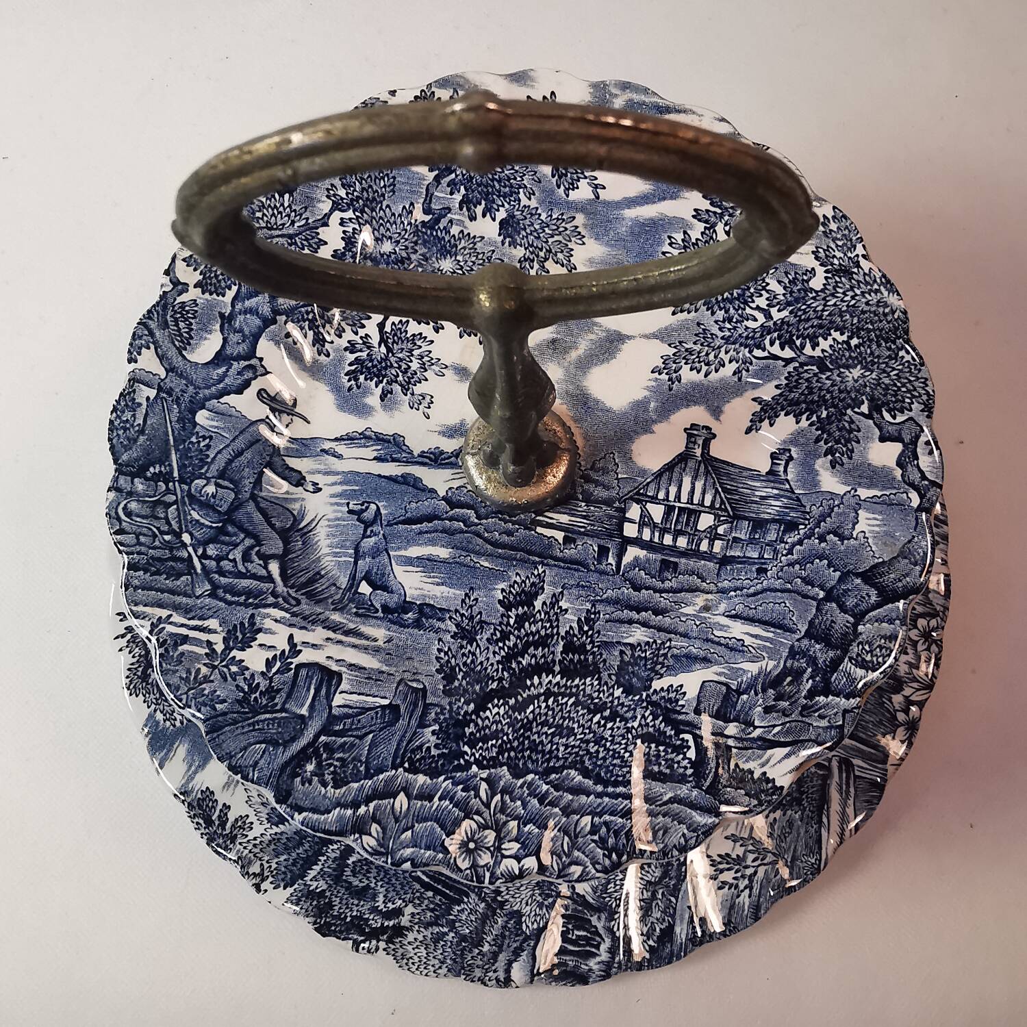 Two-story server The hunter by Myott / Hunting / the hunter / cake display / earthenware