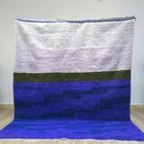 Tapis bleu marocain en laine 150cmx250cm