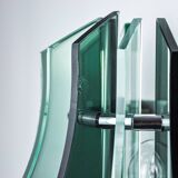 Paire d'appliques veca, verre murano vert, italie 1970