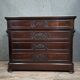 Napoleon III period secretary chest of drawers in mahogany and light wood.