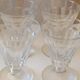4 old conical liquor glasses cut with 10 flat ribs with faceted sides