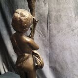 Lampe en Bronze électrifié figurant un rnfant XIXe