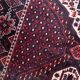 Tapis persan Afshar vintage des années 1950, médaillon tribal double, champ rouge, 148 cm x 211 cm