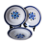 Lot of 3 Sarreguemines deep plates - Sunny pattern - hand-painted, 1920s