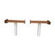 Pair of Scandinavian bedside wall shelves in teak and oak