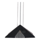 Black plexiglass pendant lamp from the 1980s, mounted on chains, originating from Italy.