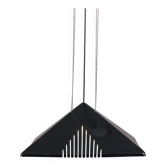 Black plexiglass pendant lamp from the 1980s, mounted on chains, originating from Italy.