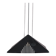 Black plexiglass pendant lamp from the 1980s, mounted on chains, originating from Italy.