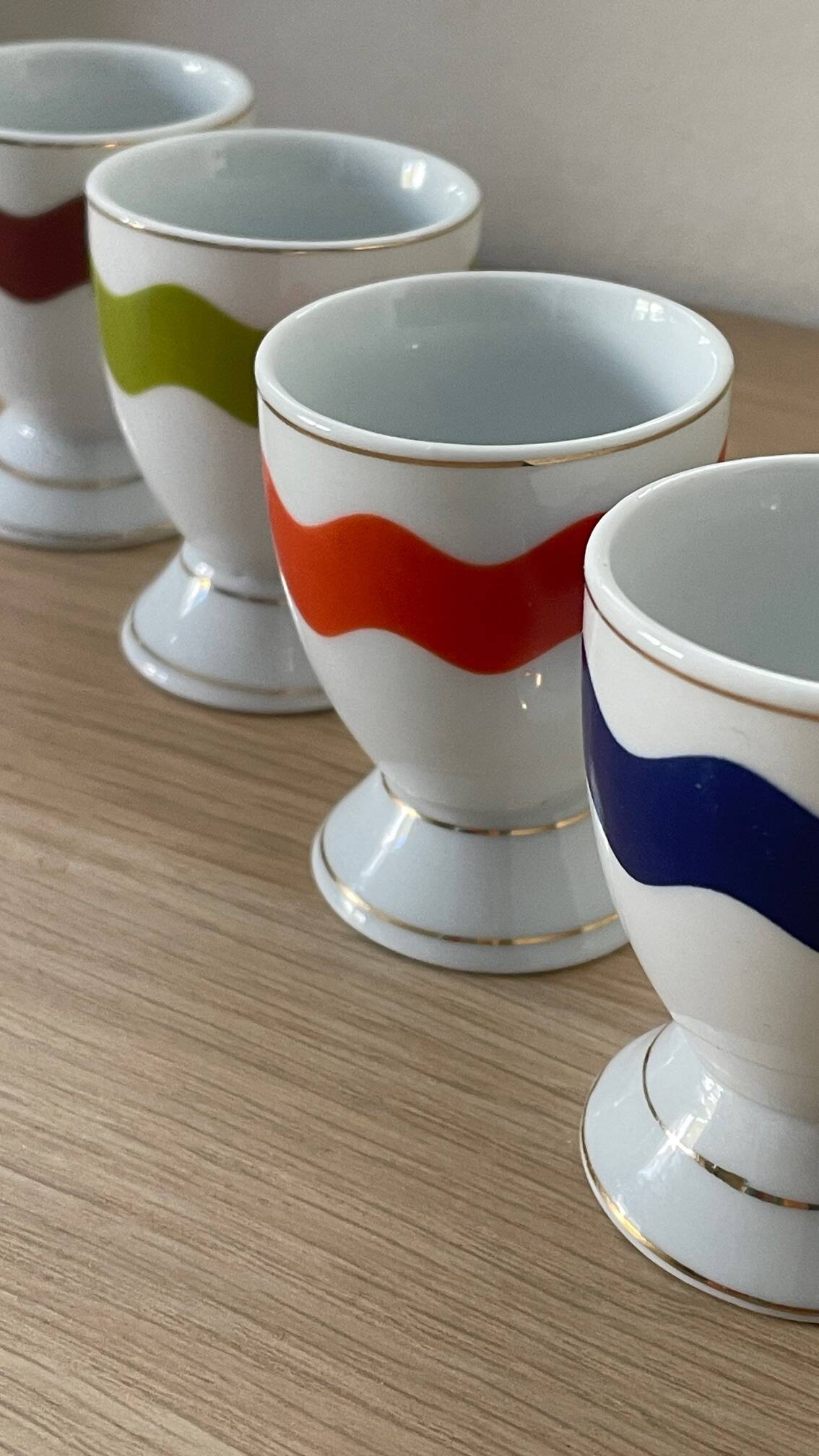 4 vintage porcelain coquetiers