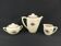 3-piece coffee service in Digoin earthenware with a flower decoration.