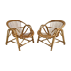 Paire de fauteuils en rotin vintage 60