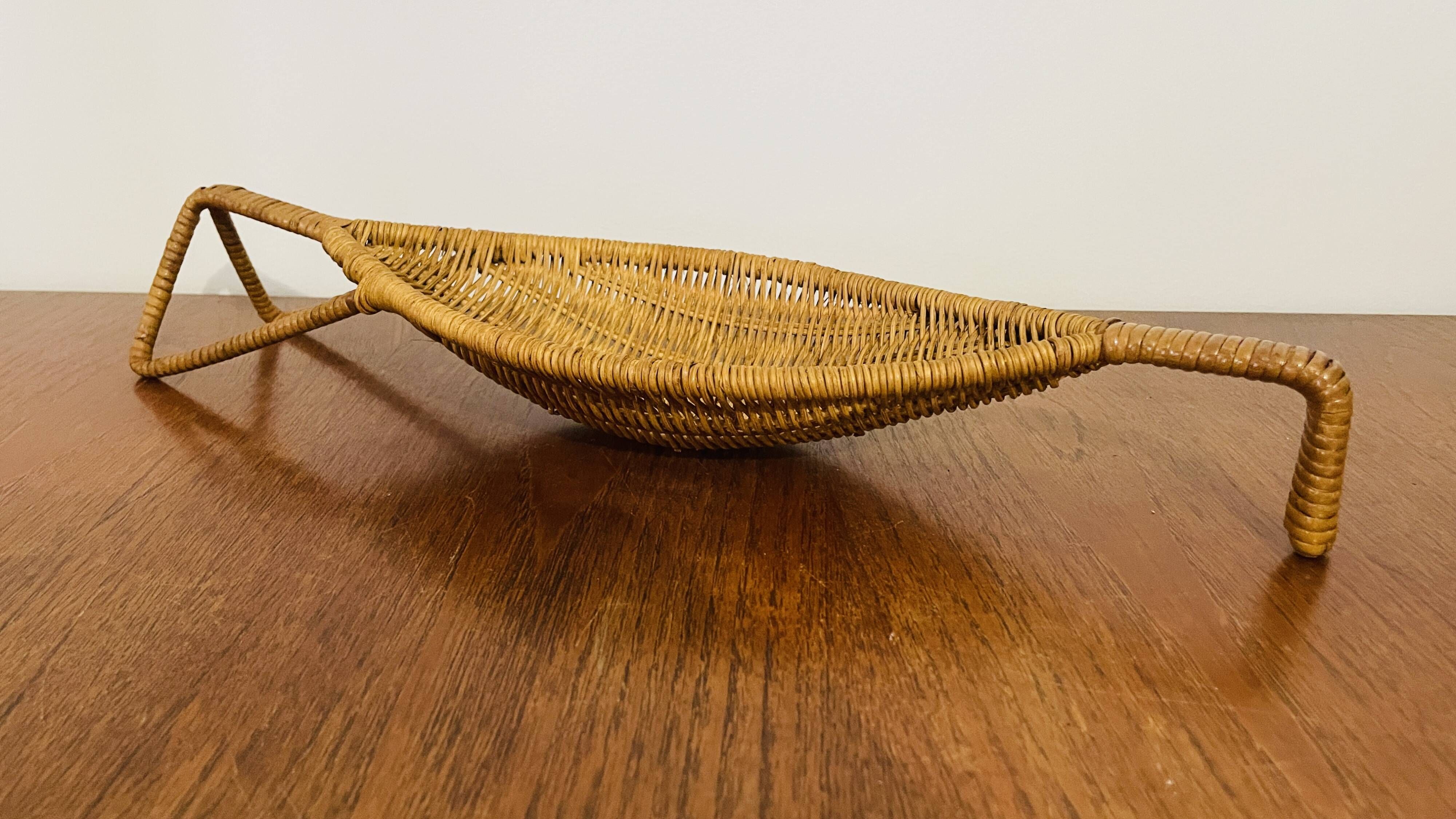 Vintage Danish-style wicker basket