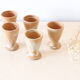 Set of 5 glasses on foot in sandstone, vintage
