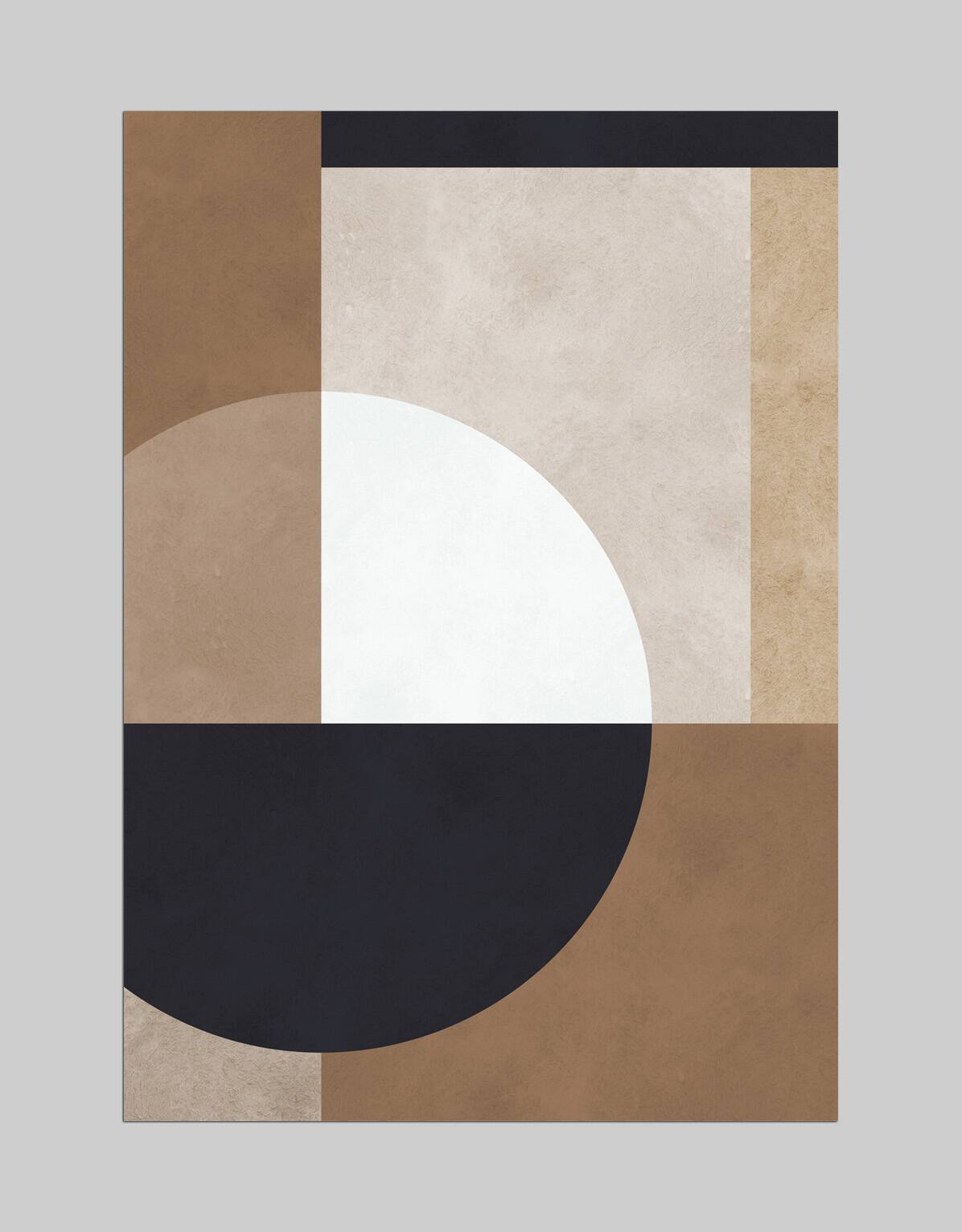 4 geometric art prints in brown tones.