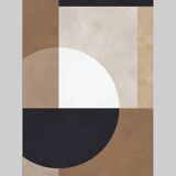 4 geometric art prints in brown tones.