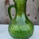 Vintage Italian translucent green carafe