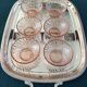 Series of 6 cups in pink glass France
