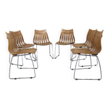 1980s Set of Six Scandinavian Teak Dining Chairs