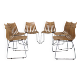 1980s Set of Six Scandinavian Teak Dining Chairs