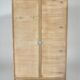 Renovated antique wardrobe – natural wood & sage green interior