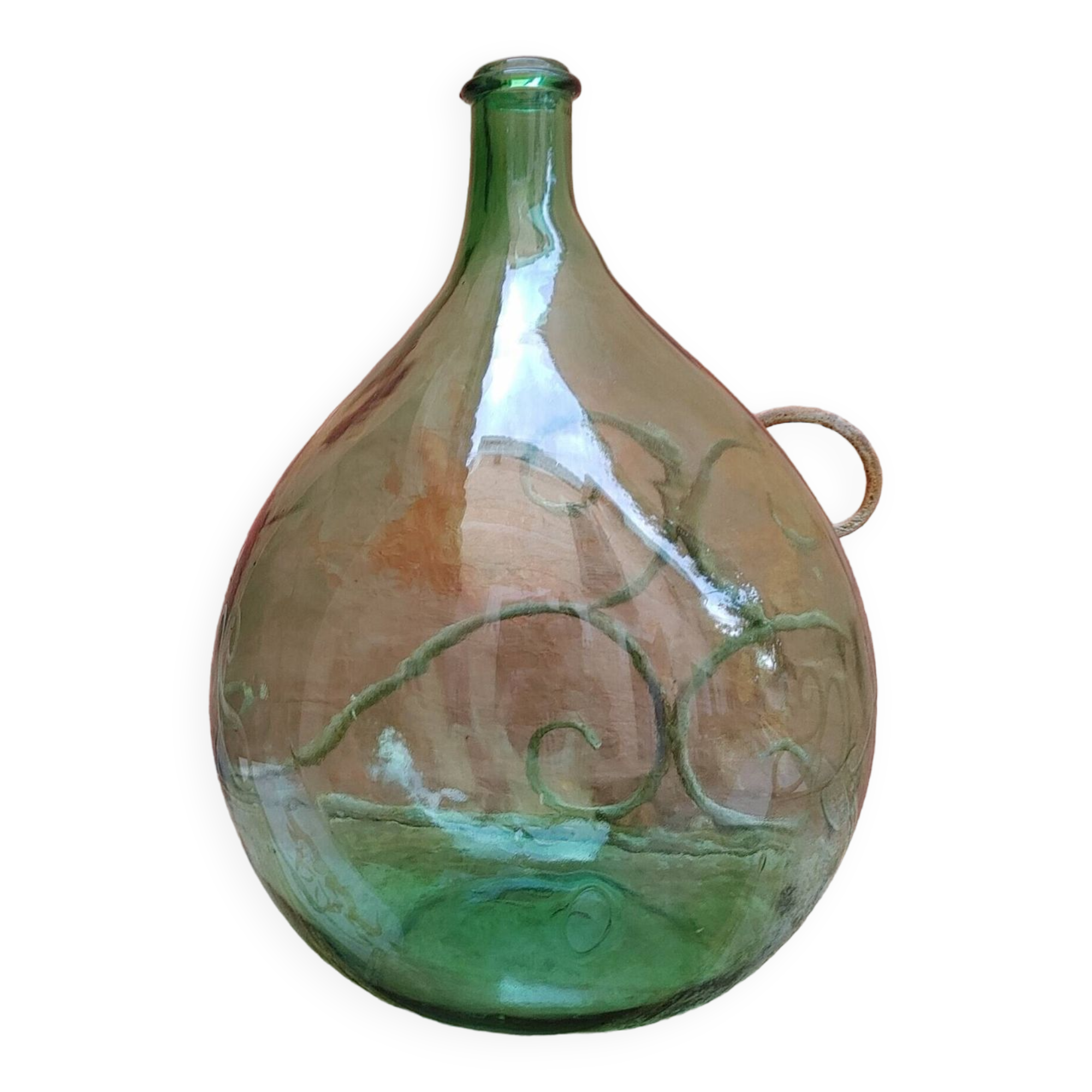 Lady Jeanne old bubbled glass - 15 liters - height 42 cm ( d)