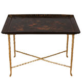 Table en laque et bronze, Maison Baguès, années 1970